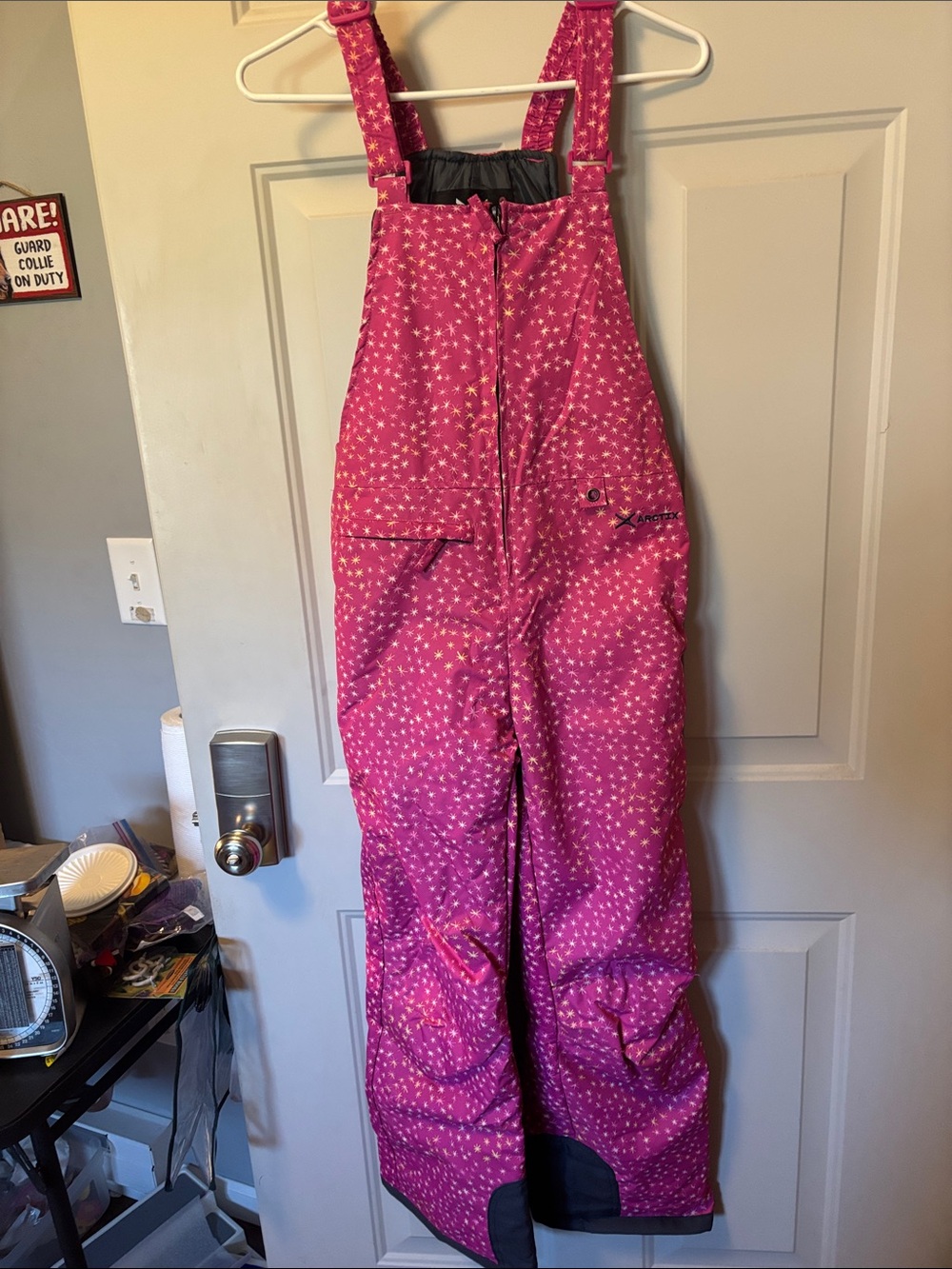 Arctix Pink Star Print Kids Snow Overalls